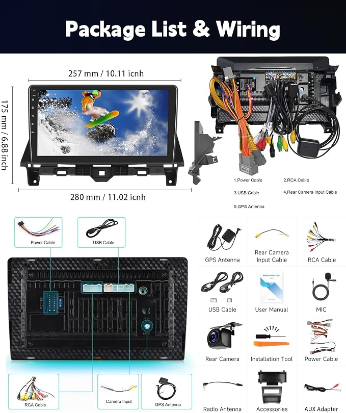 5G WiFi 4Core+64G for Honda Accord 8th 2008-2013 Car Radio with Wireless Carplay/Android Auto,Android Car Stereo 10.1 Inch Touch Screen GPS Navi Bluetooth FM/RDS SWC HD Backup Camera
