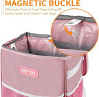 Car Trash Can with Lid and Storage Pockets - 100% Leak-Proof Organizer, Waterproof Garbage Can, Multipurpose Trash Bin for Car, 2 Gallons, Pink