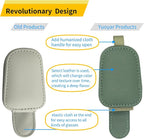 Magnetic Leather Sunglasses Holder for Car, 2 Packs (Green) | Magnetic Car Visor Accessories