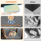 Backseat Extender for Dogs - Hard Bottom Dog Car Seat Cover for Back Seat, Dog Hammock for Car and SUV, Pet Rear Seat Protector Dogs Travel Bed with Mesh Window & Side Flaps