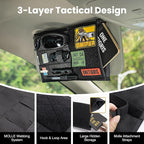 Molle Visor Panel Organizer, Molle Panel Tactical Car Sun Visor Cover Vehicle Visor Storage Holder Pouch Molle Webbing with Hook-and-Loop Straps for Cars, Trucks, Suvs (B)