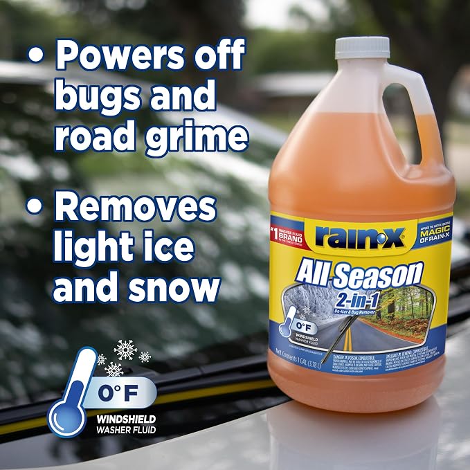 All Season 0°F 2-in-1 De-Icer & Bug Remover Windshield Washer Fluid - 1 Gallon (Pack of 6)