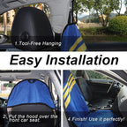 Waterproof Car Towel Seat Covers Front Seats for After Gym Workout,Auto Universal Interior Sweat Towels Cloth Bucket Carseat Cover Protector for Trucks SUV RV Boat Van (Blue with Yellow)