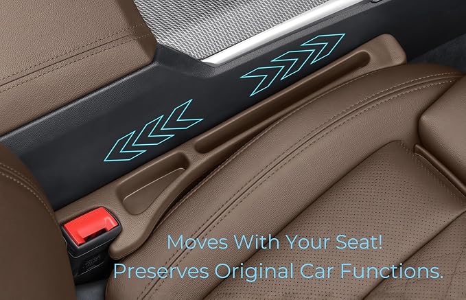 Car Seat Gap Filler, 2-Pack No-Drop Seat Side Gap Seam Filler Organizer with Phone Holder, Universal Fit Fill The Gap Between Seat & Console, Perfect for Car, SUV, Truck