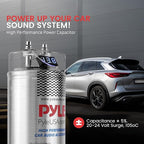 Pyle 5.0 Farad Digital Power Capacitor for Car Audio Systems - LED Voltage Display, Over Voltage Protection, 12-24V DC, Chrome Terminals, Mounting Hardware Included, PLCAPE50