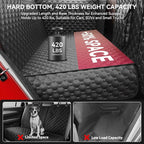 Dog Car Seat Cover for Back Seat, Waterproof Back Seat Extender for Dogs w/Door & Headrest Protector, Hard Bottom Pet Bed Hammock Holds 420lbs, for Cars SUVs Small Trucks(Not for 3-row seats)