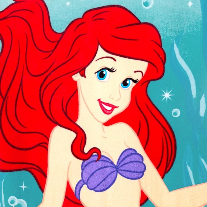Store Official Ariel Beach Towel with The Little Mermaid Screen Art on Topside - Measures 29" x 58" - Soft & Absorbent for Pool or Beach - Bath Towels for Kids Who Love Princesses & Ariel