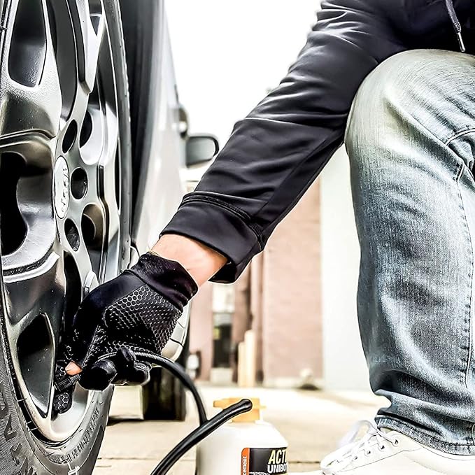 Tire Repair Sealant 450ml UNIBOTTLE - Tire Sealant for Car Tire Repair, Flat Tire Repair Kit Alternative, Works with Any Tire Compressor, Emergency Tire Puncture Repair, TPMS Safe