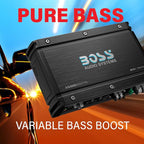 OX1.5KM Monoblock Car Amplifier – 1500 High Output, 2-8 Ohm Stable, Low/High Level Inputs, Low Pass Crossover, Bass for Subwoofer