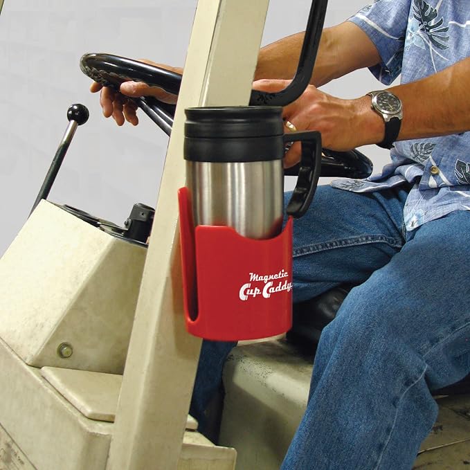 Magnetic Cup Holder - Caddy for Bottles,Glasses,and Cans - Fits on Fridge,Lawnmower,Forklift,Cart,or Ladder - Heavy-Duty Magnet,(Pack of 6)