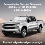 Windshield Sunshade Compatible for Chevrolet Silverado/GMC Sierra 1500 2000 3500 2014-2019, Sun Visor for Front Windshield & Window Sun Shade Cover, UV Heat Blocker & Protector,Car Accessories