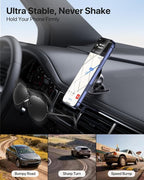 Latest Upgrade for MagSafe Car Mount [33+LBS Strong Suction & 2200gf Magnetic] Small Phone Holders for Your Car Dashboard, 360° Adjustable Car Phone Holder Mount for iPhone Garmin GPS