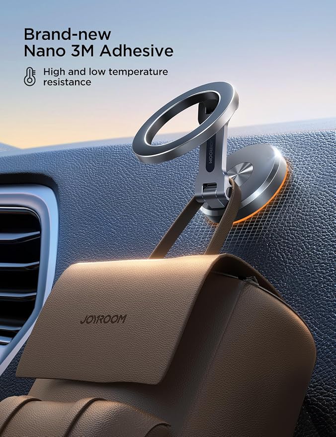 Fits iPhone 16/16 Pro Max MagSafe Car Mount, [All Metal & 360° Adjustment] Magnetic Phone Holder for Car with N55 Strong Magnets, Car Mount for iPhone 16 15 14 13 12 & MagSafe Case, Space Gray
