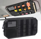 Car Visor Organizers Tactical Visor Molle Heavy Duty Zipper Storage Pouch Molle Panel Accessories Sun Visor Tactical Molle for Cars SUV Trucks