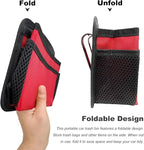 Car Trash Can, Foldable Multi-Pocket Design Auto Hanging Storage Container with Garbage Bags, Multifunctional Mini Oxford Storage Bag Garbage Holder for Cars SUVs Trucks (Red)