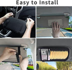Car CD Visor Holder, 12 Sleeves Organizer with Mesh Pocket | Durable Oxford Cloth, Holds 12 CDs/DVDs, 1 Pen Holder, 1 Back Inner Pocket, Disc Storage Organizer, Fits Most Vehicle Visors