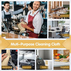 Beige Microfiber Cleaning Cloth -Pack of 8, Highly Absorbent Cleaning Rags, 16"X12" All Purpose Cleaning Towels for Housekeeping, Kitchen, Car, Lint Free and Reusable Microfiber Towels