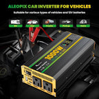 1000W Power Inverter 12V to 110V for Vehicles/Truck/Car/Laptop, 1000 Watt Car Power Inverter with Cigarette Lighter/LED Display/100A Battery Cables/2 AC Outlets/2 USB Port, Surge 2000W Car Inverter
