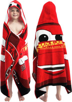 Cars Boys Towel, Lightning McQueen Swimming Towels for Kids, Wearable Bath Towels, Wrap Beach Towel, Red One Size