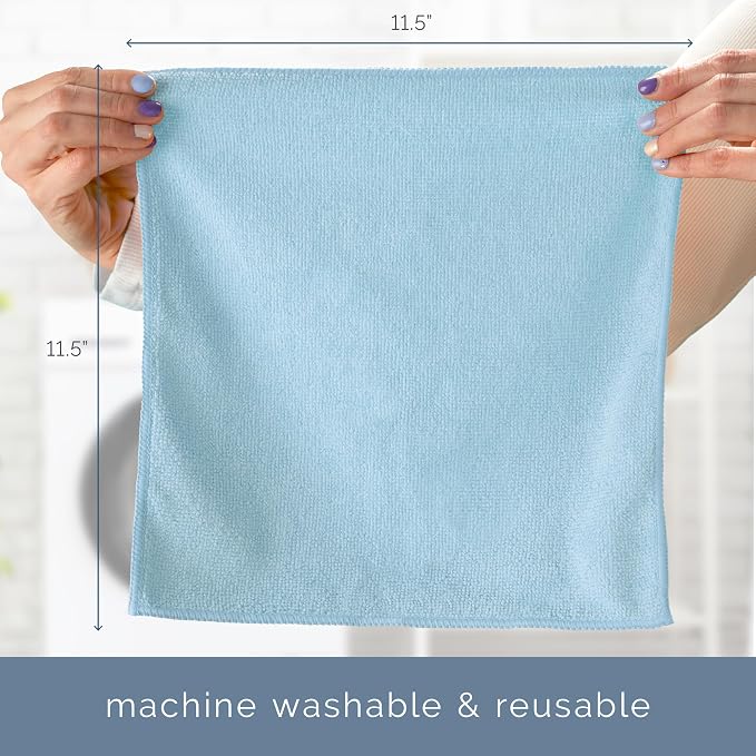 S&T INC. 150 Pack of Microfiber Cleaning Cloth, Bulk Microfiber Towel for Home, Reusable and Lint Free Cloth Towels for Car