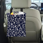 Car Trash Bag Trendy Floral Car Garbage Bag Hanging Car Trash Can for Back Seat with Drawstring
