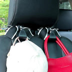 Car Seat Headrest Hook Cute Bowknot Vehicle Hanger Car Storage Organizer for Handbag Purse Coat Grocery Bag Black