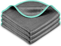 Airlab Glass Polishing Cloth Streak Free Miracle Cleaning Cloth Lint Free Microfiber Cleaning Rags for Glasses Kitchen Dish Mirrors Easy Clean, Pack of 3, 12" x 12", Grey-Green