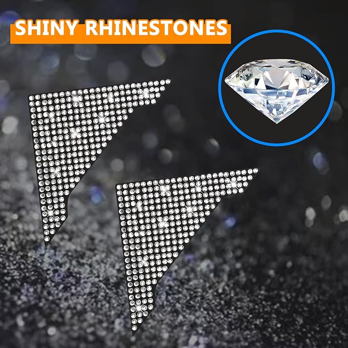 Car Door Corner Edge Guards 4pcs Bling Rhinestone Anti-Scratch Car Door Edge Protector Sticker Door Corner Bumper Sticker(White)