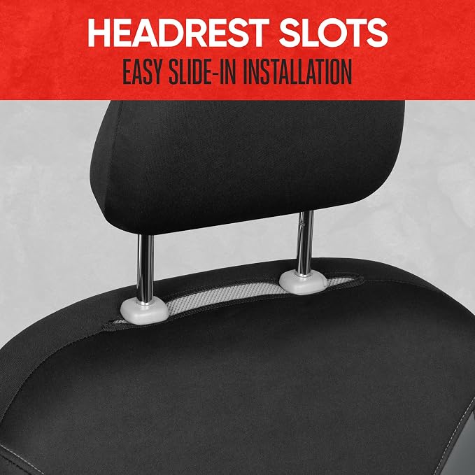 SpillGuard 2 Gray Seat Covers for Cars & Seat Covers for Trucks - Neoprene Lining Waterproof Car Seat Covers Front Seats Only - SUV Seat Covers Protector - Forros para Asientos de Carro
