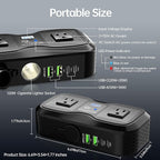 7 in 1 Car Power Inverter, 200W DC 12V to 110V AC Car Inverter with LED Voltmeter, 4-Port PD/QC3.0 Charge, 2 Car Outlets and Cigarette Lighter Adapter USB C Car Charger for All Car Devices