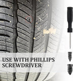 60PCS Tire Plug Kit with Screwdriver,Rubber Flat Tire Repair Kit for Fast Repair of Tire Punctures,Durable Car Tire Repair Kit Self-Service Repair Nails for Car Motorcycle Truck (60PCS)