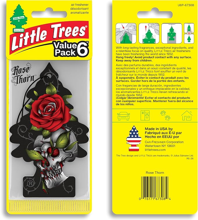 Car Air Freshener | Hanging Tree Provides Long Lasting Scent for Auto and Home | 24 Air Fresheners |Rose Thorn
