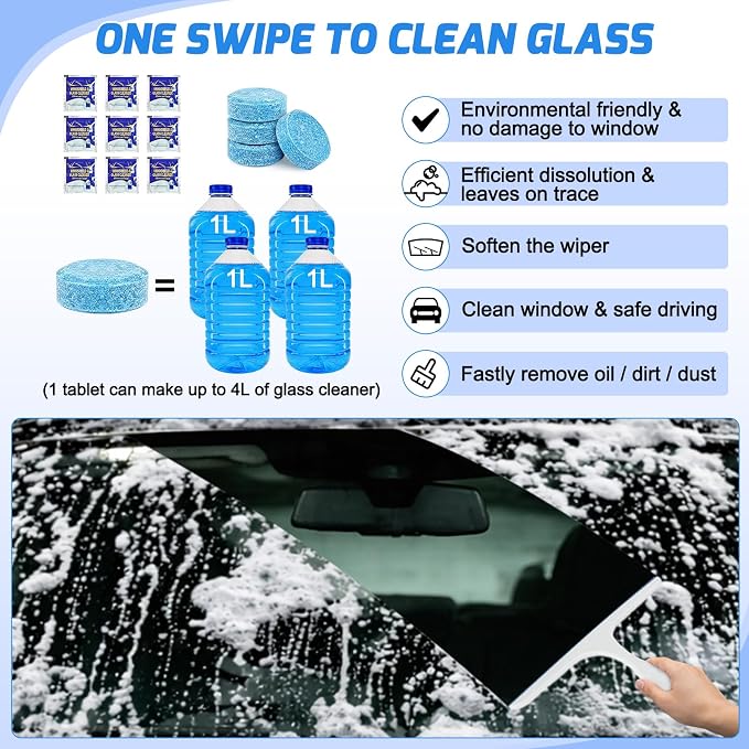 52PCS Car Detailing Kit Auto Cleaning Tools Wash Set with Storage Carry Bag Home Use for Interior Exterior Deep Clean Polish Car Care Windshield Dashboard Seat Air Vents Wheels Tires, Blue