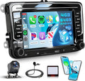 4G 64G Android Car Stereo for VW Passat Golf MK5 MK6 Jetta T5 EOS Polo Touran Seat Sharan Wireless Carplay Android Auto, 7'' Touchscreen Car Radio with GPS/BT 5.0/5G-WIFI/32EQ FM Backup Camera SWC