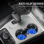 4PCS Bling Crystal Rhinestone Cup Holder Coaster, 2.75 inch Soft Silicone Anti-Slip Shockproof, Car Cup Holder Insert Coasters, Universal Car Interior Accessories for Women (Deep Blue & White)