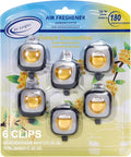French Osmanthus Scent Car Air Freshener Vent Clip 6 Ct | Long Lasting Up To 180 Days Car Refresher, Auto Interior Odor Eliminator Fragrance Oil Perfume Accessory, 4ml Each