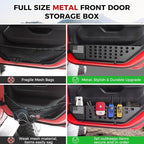 Metal Front Door Pocket Storage Box for Jeep Wrangler JL JLU 4XE 2018-2026 & Gladiator JT 2020-2025 2026 Accessories Adjustable Door Storage Organizer Molle Panels (Not for Power Seats), 2PCS