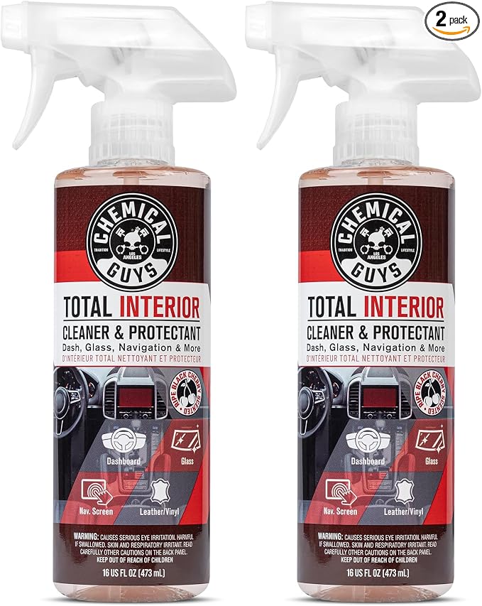 SPI22516 Total Interior Cleaner & Protectant (Safe on Dash, Leather, Vinyl, Plastics, Trim, Glass, Fabric & More), 16 Fl Oz (Pack of 2) (Black Cherry Scent)