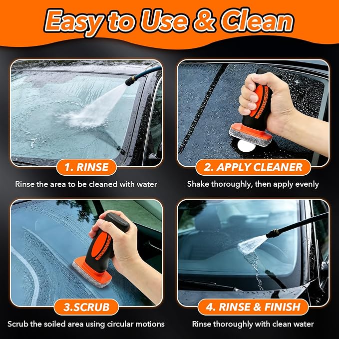 Glass Emulsion Cleaner Oil Film Cleaning Brush, Removes Oil Film & Smudges, Anti-Rain & Anti-Fog, Windshield Cleaner for Clear Driving Visibility