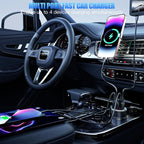 USB C Car Charger, 78W 4 Port Fast Charging Car Phone Charger Adapter with Voltage Monitor, Metal PD PPS Dual USB C Car USB Adapter for iPhone 17 16 15 Pro, iPad, Samsung Glaxy, Android