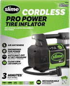 40086 Tire Inflator, Cordless, Pro Power, Portable Air Compressor Pump, Auto Shut-Off, Lithium Ion Battery and LED Light, Rechargeable, 3 min inflation