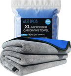 Extra Large Car Drying Towel 40"x24", 800 GSM Car Towel (Blue) | XL Professional Super Absorbent Drying Towels Car Detailing, Premium Microfiber Drying Towels for Cars, Double-Sided