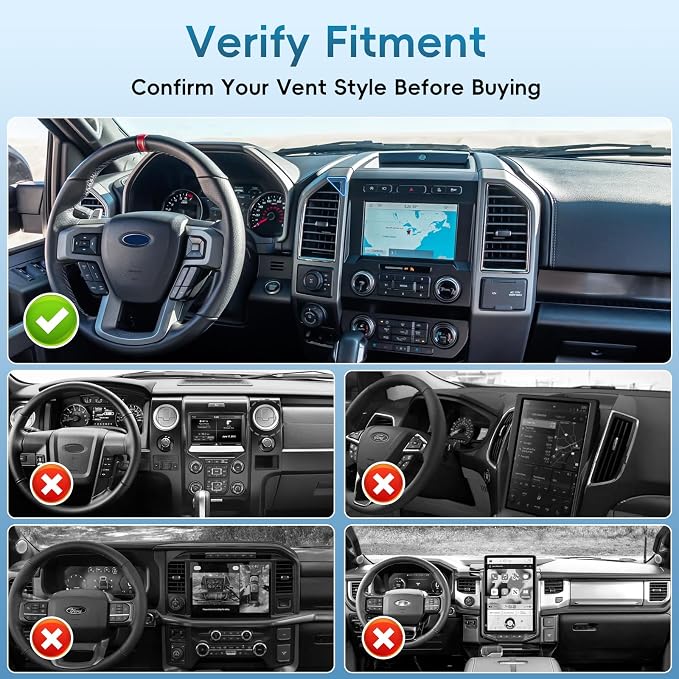 Metal Vent Phone Mount Compatible with 2015-2020 Ford F-150, 2017-2021 Super Duty & 2018-2021 Expedition, Car Solid Phone Holder Cellphone Cradles Bracket Stand for All Smartphone