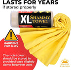 Premium XL Shammy Towel for Car - (34”x25”) - Super Absorbent Chamois Cloth - Spots and Scratch-Free - Reusable Car Drying Towels