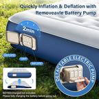 Twin Camping Air Mattresses with Cordless Battery Pump,TPU Self Inflatable Mattress, Blow up Mattress All Night Stability No Smell Air Bed for Tent Camping, Home, Guests, Car Travel