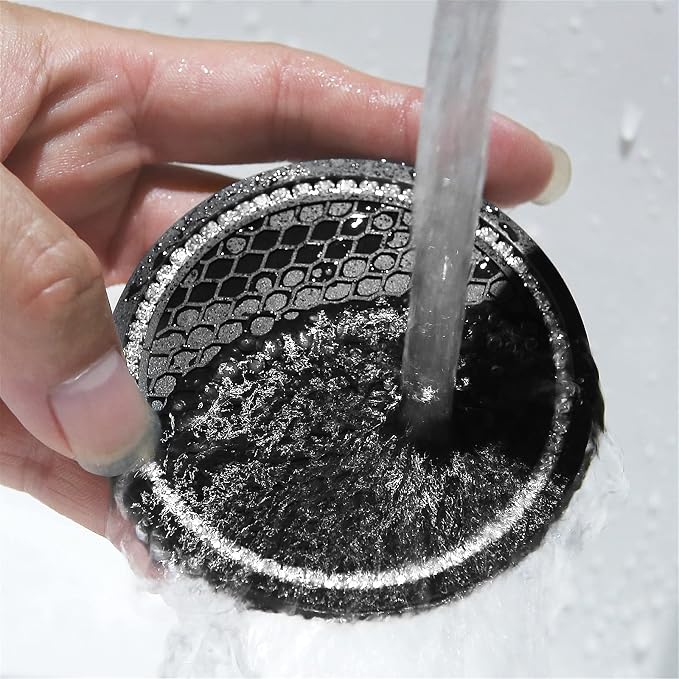 2 Pack Bling Car Cup Holder Insert Coasters, 2.75 Inch Soft Crystal Rhinestone Rubber Pad Set Round Auto Drink Coaster Car Interior Accessories (Black)