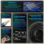 1600W Slim Underseat subwoofers 10" Powered Sub with Amp Package | RGB Ambient Lights, Individual Controls (LPF/Gain/Bass Boost), Distortion-Free Deep Bass, Universal Fit for All Vehicle Models