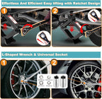 Car Jack Kit Scissor Jack for Tesla Model Y/3/S/X, Sedan,Coupe,SUV,MPV Tire Jack Tool Kit Upgrade 3 in 1 Universal Car Emergency Kit with Tesla Jack Pad,Lug Wrench Tire Changing Kit (Black)