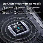 TM7 Tire Pressure Monitoring System, Wireless TPMS with 4 External Sensors & 6 Alarm Modes, Colorful Display, Real-time Tire Pressure Monitor System, Ideal for RV SUV MPV Truck Sedan(0-144 PSI)