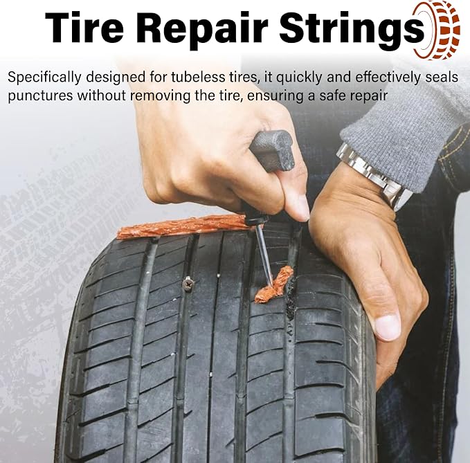 30 PCS Tire Plugs Heavy Duty, 4" X 0.24" Tire Repair Plugs, Rubber Tires Plug, Tires Repair Strings for Tubeless Puncture Car, RV, SUV, ATV, Motorcycle, Truck,Tractor (Brown)